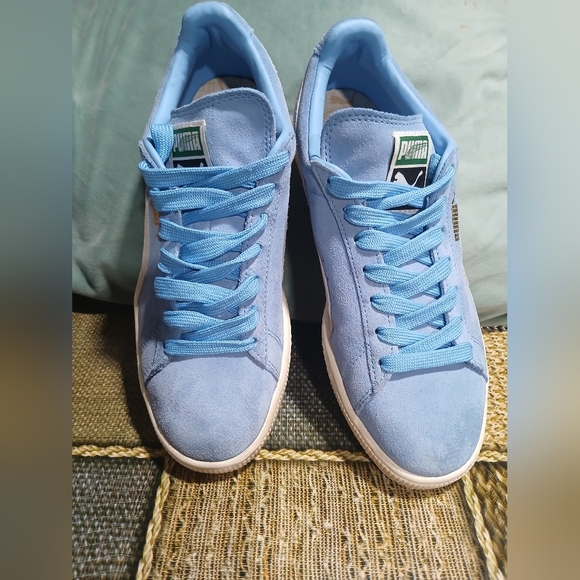 Puma Sky Blue Suede Sneakers - Picture 1 of 7